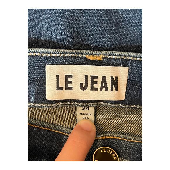 Le Jean jeans Bella mid rise crop kick flare blue size 24 - Picture 4 of 4